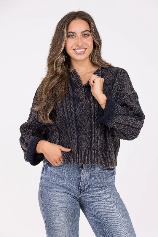 Casual Chic Errands In The City Women's Button Closure Sweater