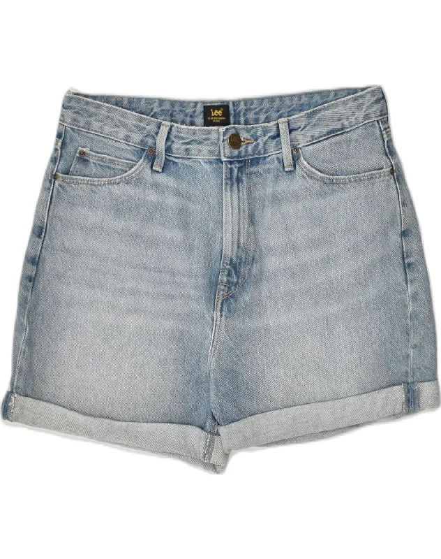 Minimal Style LEE Womens Denim Shorts W30 Medium Blue Cotton