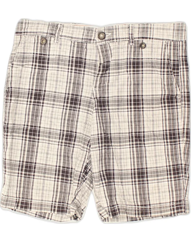 Exquisite Craftsmanship DOCKERS Womens Chino Shorts US 12 Large W32 Grey Check Cotton Exquisite Craftsmanship DOCKERS Womens Chino Shorts US 12 Large W32 Grey Check Cotton
