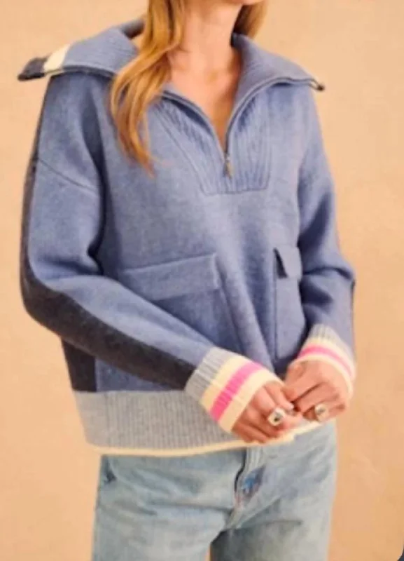 Free and comfortable Kenny Half Zip Sweater In Varsity Melange