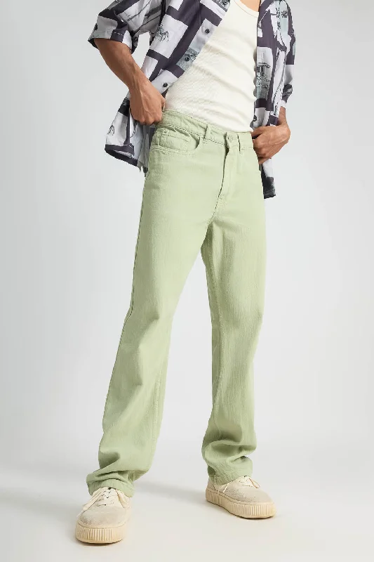 Minimalism Sage Green Men's Straight Fit Jeans