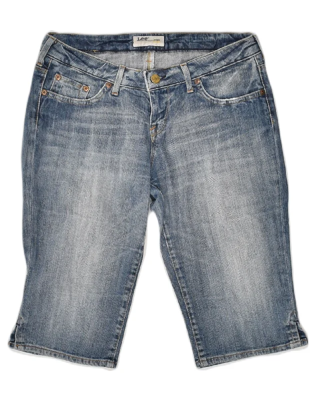 Embroidery Design LEE Womens Denim Shorts W32 Large  Blue Cotton