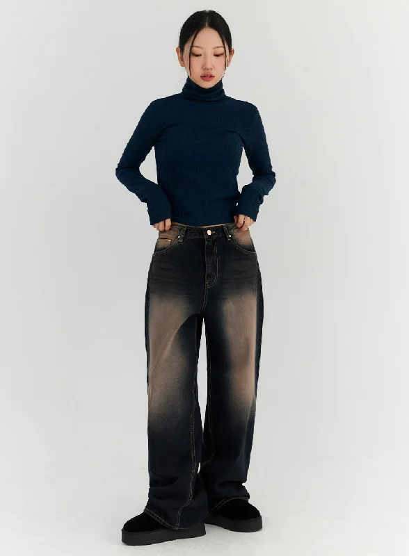 Urban Comfort Washed Straight Leg Jeans CN315