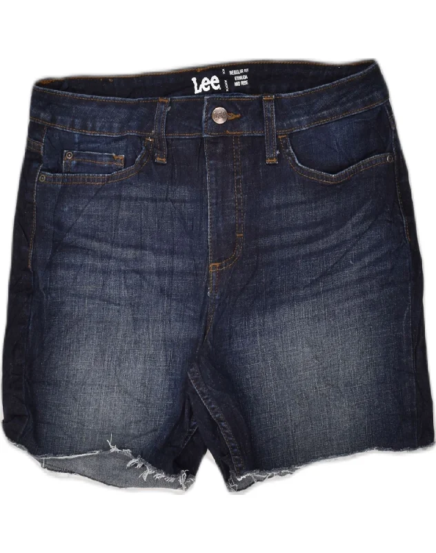 Luxury Classic LEE Womens Denim Shorts US 12 Large W32 Navy Blue Cotton
