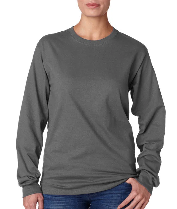 Simple Design 5586 - Hanes Adult Authentic-T Long-Sleeve T-Shirt | Smoke Grey