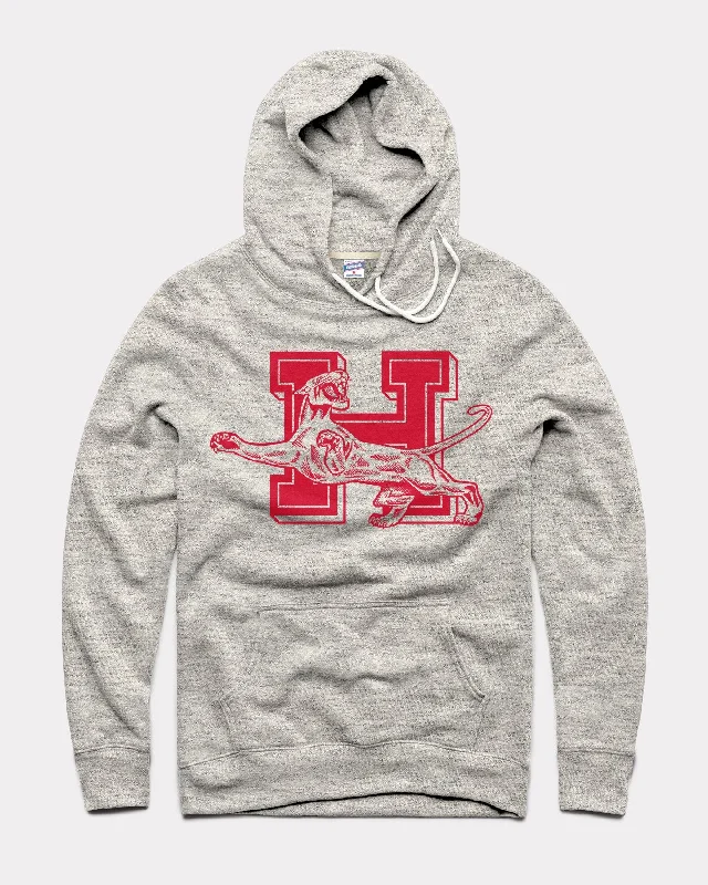 Letter embroidery Vintage Monogram H Cougar Athletic Grey Hoodie