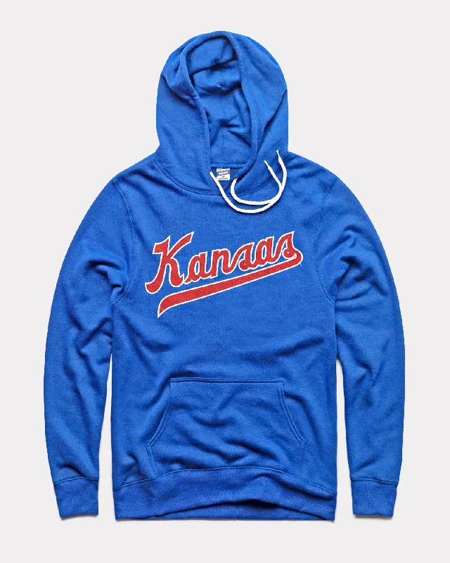 Must-have For Autumn And Winter Kansas Jayhawks Script Royal Blue Hoodie
