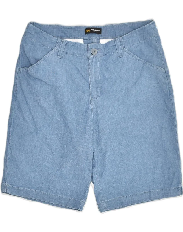 Trendy Looks LEE Womens Mid Rise Regular Fit Casual Shorts US 10 Large W32 Blue Cotton Trendy Looks LEE Womens Mid Rise Regular Fit Casual Shorts US 10 Large W32 Blue Cotton