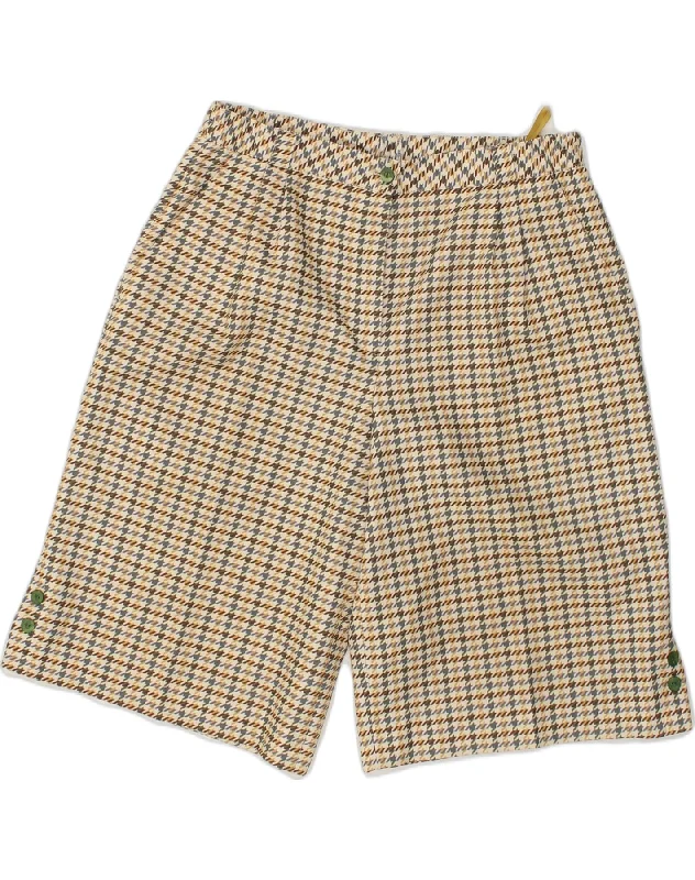 Exclusive Customization VINTAGE Womens High Waist Casual Shorts UK 18 XL W32 Beige Houndstooth Exclusive Customization VINTAGE Womens High Waist Casual Shorts UK 18 XL W32 Beige Houndstooth