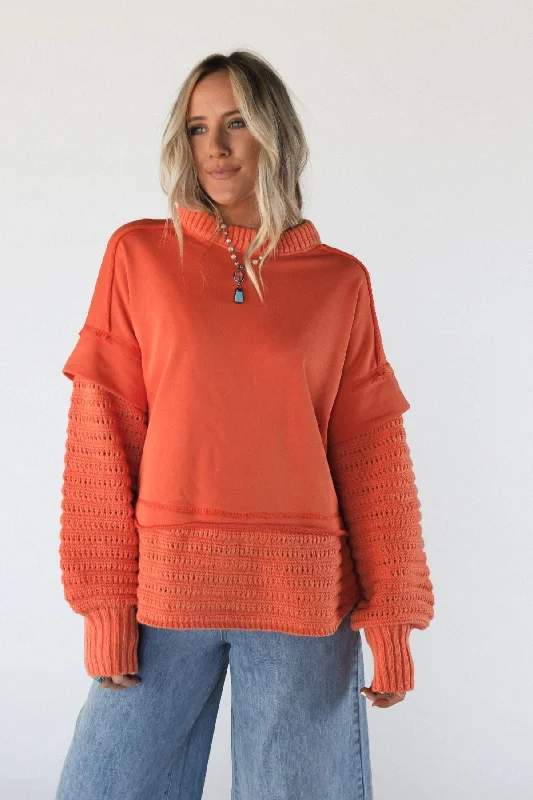 Fashion Must-have Moonrise Layered Sweater Top - Orange