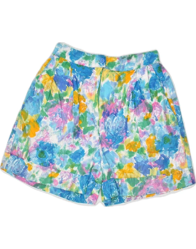 Must-have For Autumn And Winter VINTAGE Womens Casual Shorts W26 Small Blue Floral