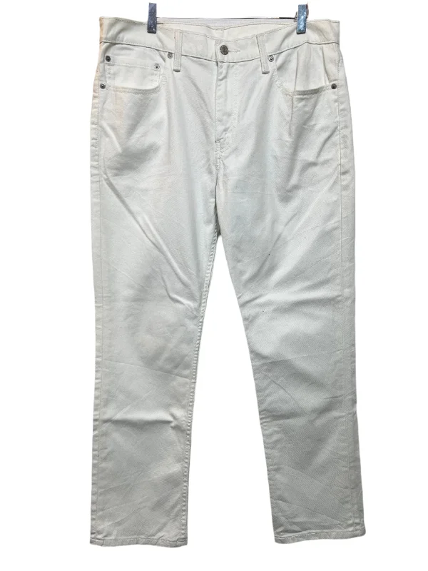 Street Graffiti Design Levi 511 White Jeans (36x29)