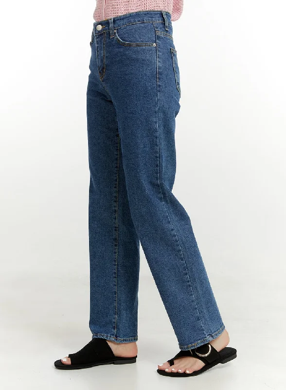 High-end Design Classic Straight Leg Denim Jeans OU419