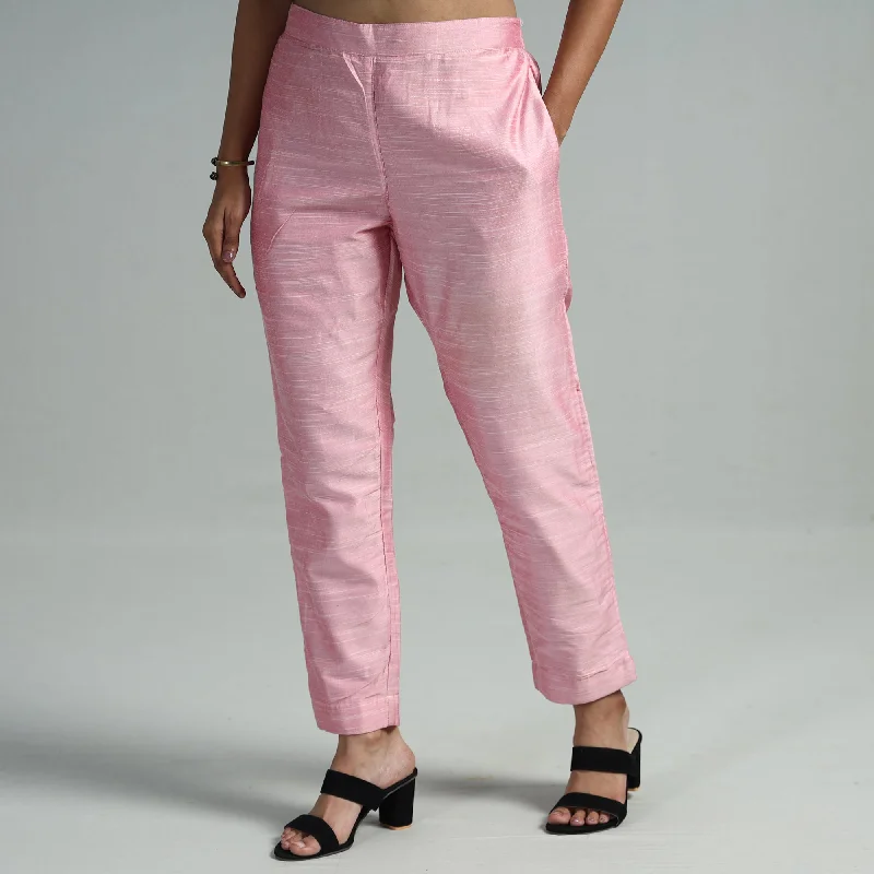Basic Version Baby Pink - Silk Tapered Casual Pant for Women 02