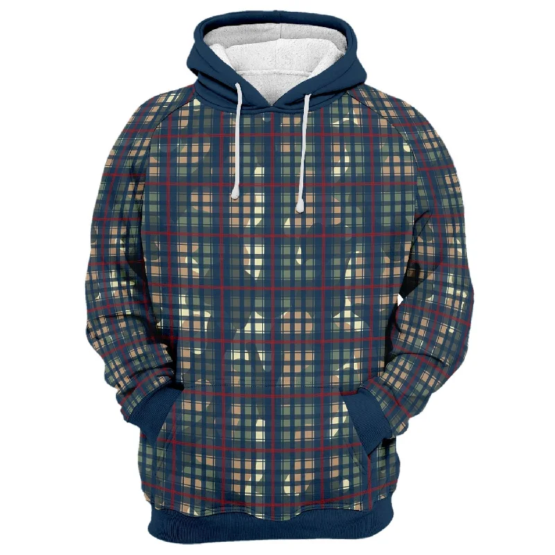 Multifunctional Style Multiplaid Hoodie