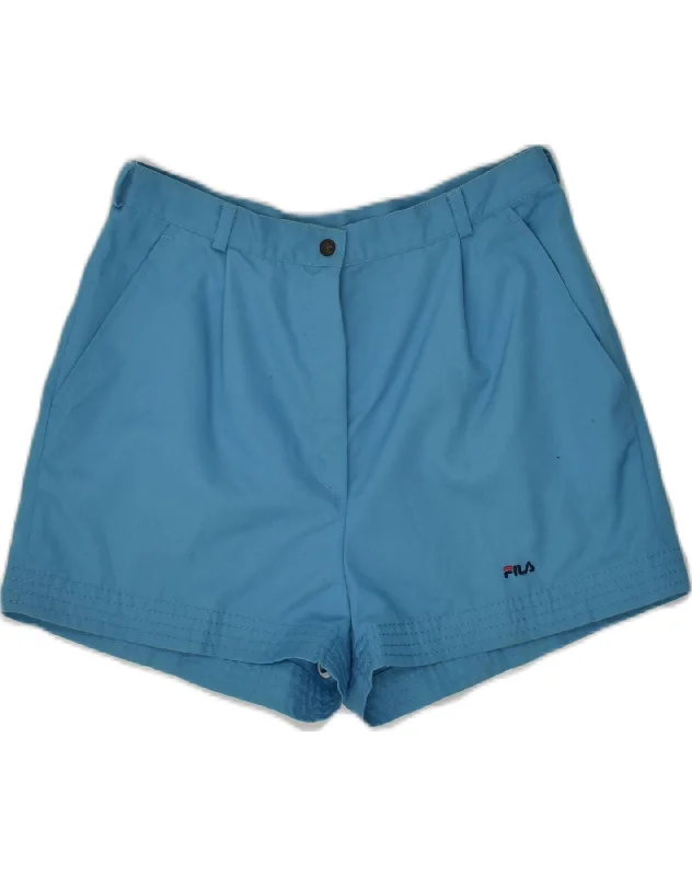 Street Vertical And Horizontal Design FILA Womens Casual Shorts UK 10 Small W26 Blue Polyester Street Vertical And Horizontal Design FILA Womens Casual Shorts UK 10 Small W26 Blue Polyester