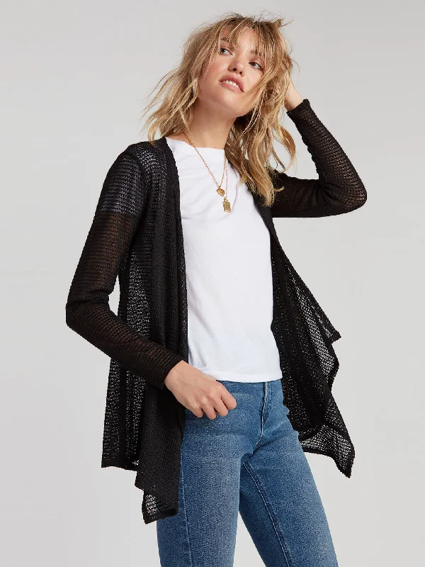 Fashion Touch Go Go Wrap Sweater - Black