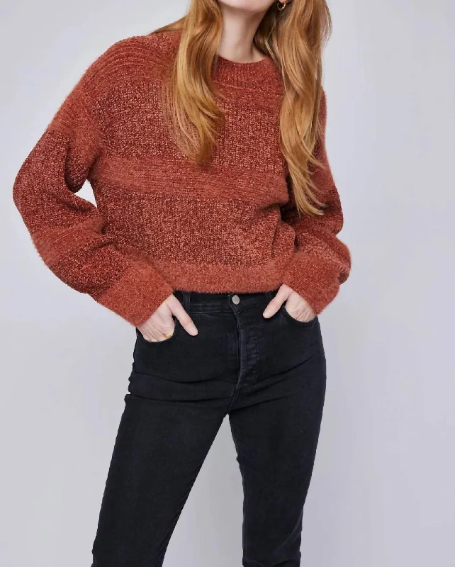 Cozy Chic Rosetta Sweater In Cinnamon