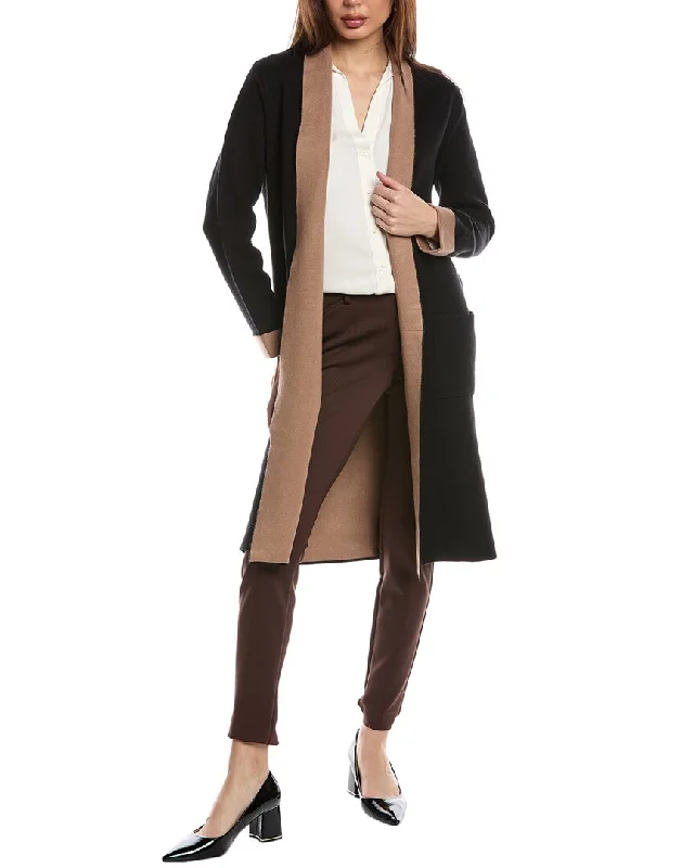 Feminine Charm T Tahari Shawl Collar Double Knit Cardigan