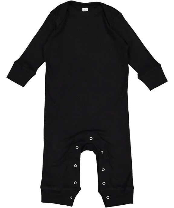 Light Comfort 4412 - Rabbit Skins Infant Baby Rib Coverall | Black