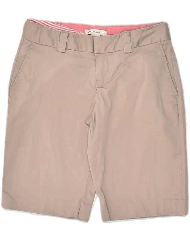 Letter embroidery BANANA REPUBLIC Womens Petite Chino Shorts US 4 Small W28 Brown Cotton Letter embroidery BANANA REPUBLIC Womens Petite Chino Shorts US 4 Small W28 Brown Cotton