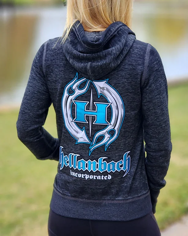 Simple Matching Zen 3D Aqua Patch Full-Zip Up Hoodie