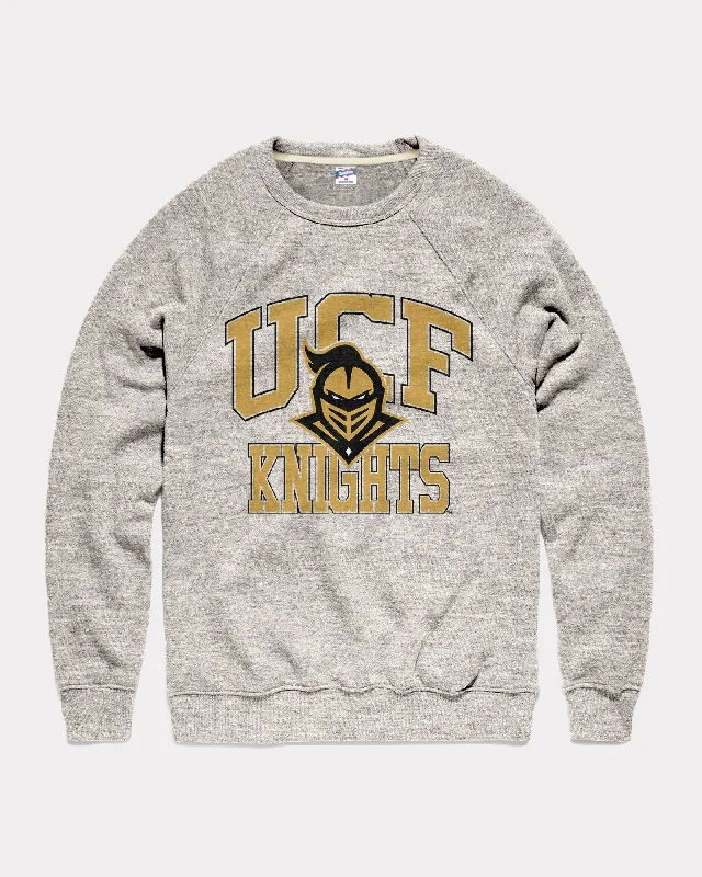 Soft Textures UCF Knights Mascot Arch Athletic Grey Crewneck