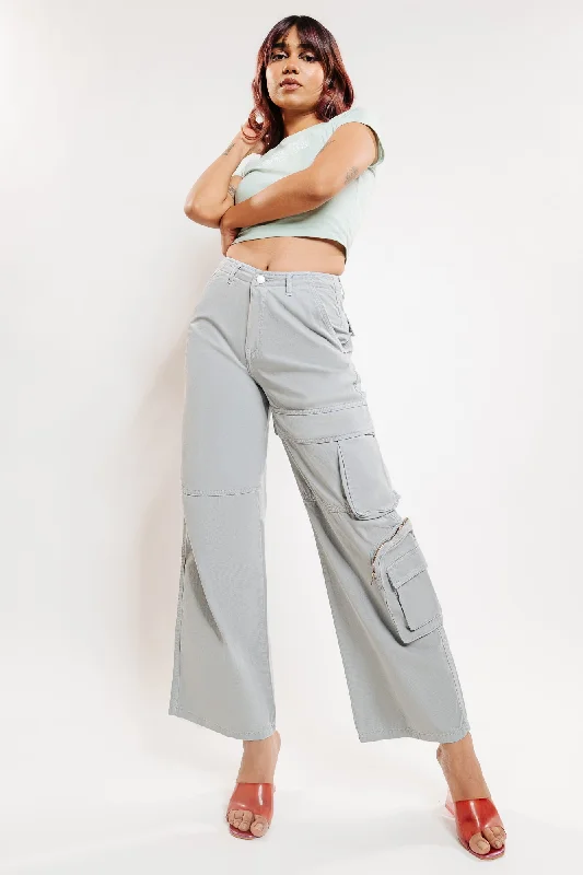 Classic Choice Grey One Pocketed Denim Cargo