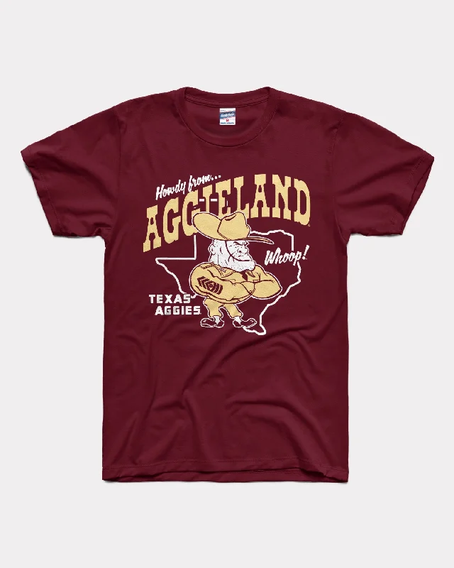 Simple Style Howdy From Aggieland Maroon T-Shirt