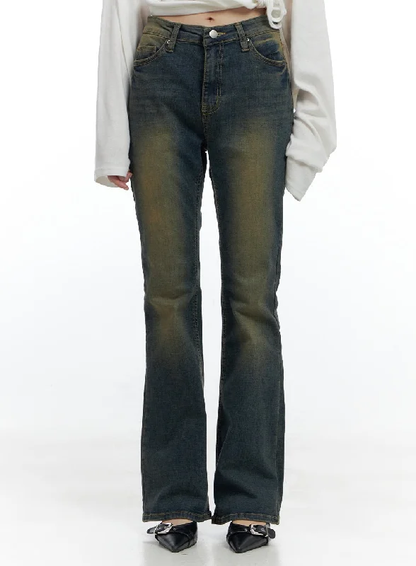 Elegant And Casual Juno Yellow Slim Bootcut Denim Jeans CS419