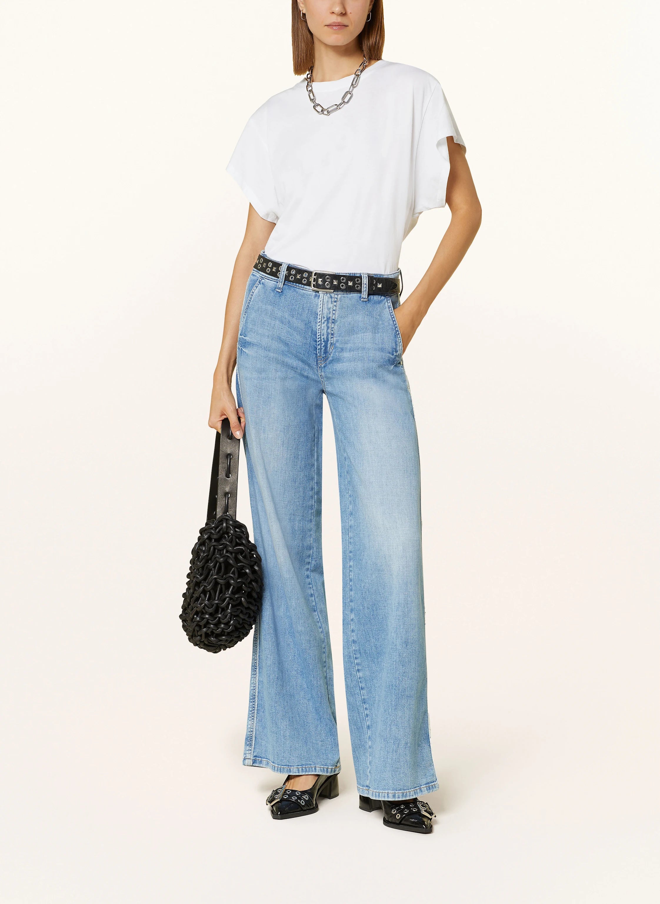 Sports Design Cambio Alek SOFT BLEACHED JEANS WIDE FIT LONG left hand Soft