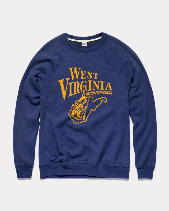 Simple Elegance West Virginia Vintage Pennant Navy Crewneck
