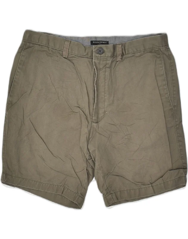Minimal Style BANANA REPUBLIC Womens Chino Shorts W34 Large  Grey Cotton