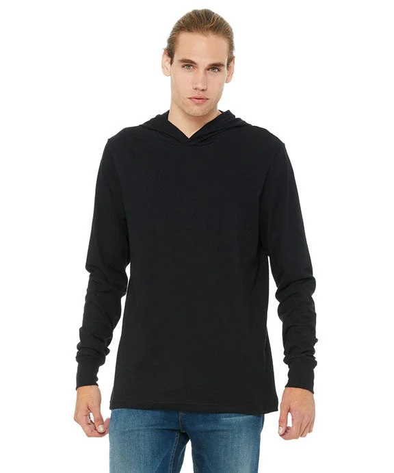 Trendy Wear 3512 - Bella + Canvas Unisex Jersey Long-Sleeve Hooded T-Shirt | Black