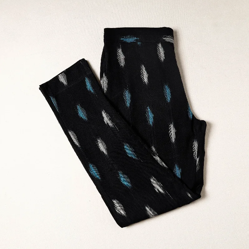 Comfortable Mind Black - Pochampally Ikat Cotton Tapered Pant for Women