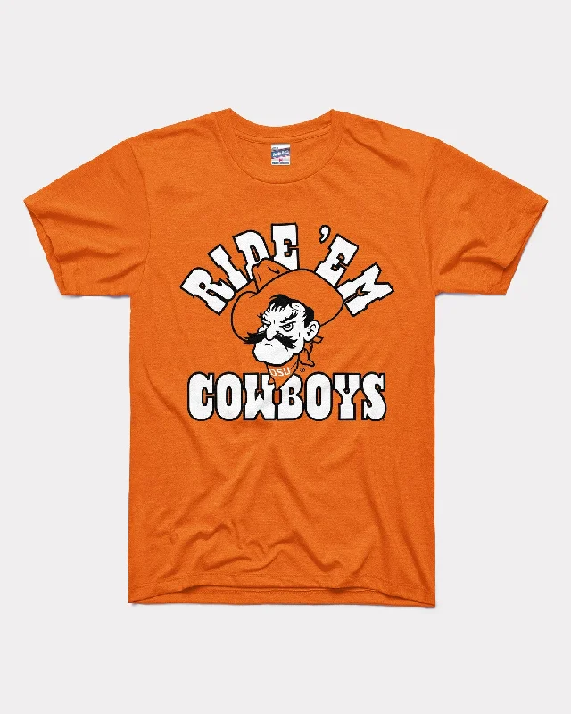 Comfy Pants Ride 'Em OSU Cowboys Mascot Arch Orange T-Shirt