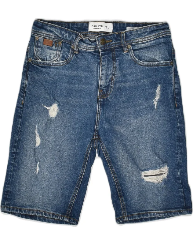 Stylish Ease PULL & BEAR Womens Slim Fit Distressed Denim Shorts EU 40 Medium W31 Blue Stylish Ease PULL & BEAR Womens Slim Fit Distressed Denim Shorts EU 40 Medium W31 Blue
