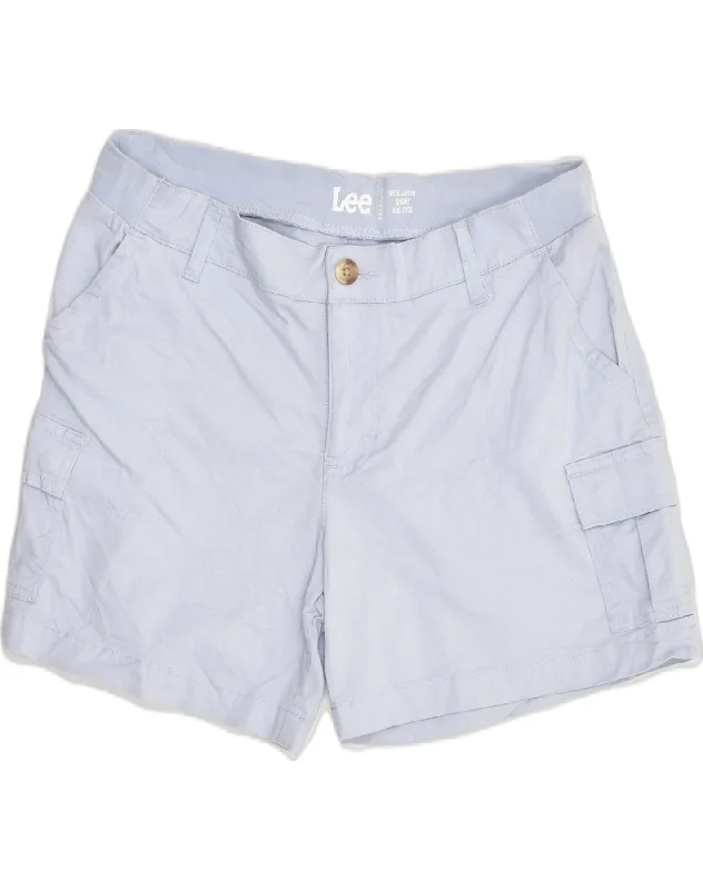 Timeless Comfort LEE Womens Mid Rise Regular Fit Cargo Shorts US 12 Large W32  Blue Cotton