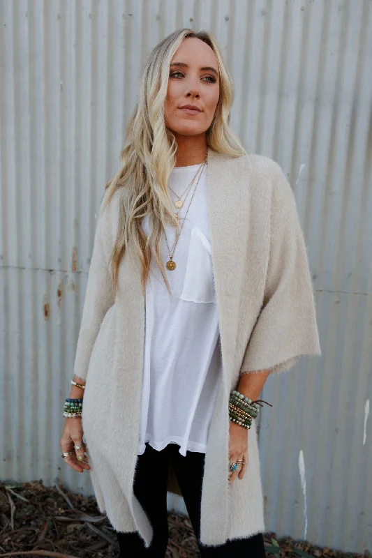 Fashionable Prints Winter Bliss Cardigan - Beige