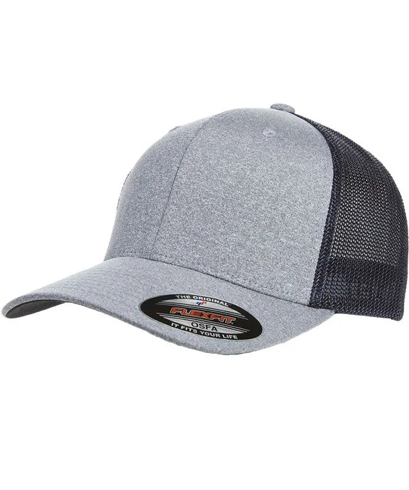 Simple research Y6311 - Flexfit Adult Poly Mélange Stretch Mesh Cap | Heather Navy