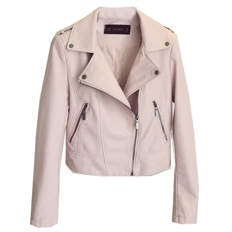Celebrity Style PU Short Women's Small Leather Jacket