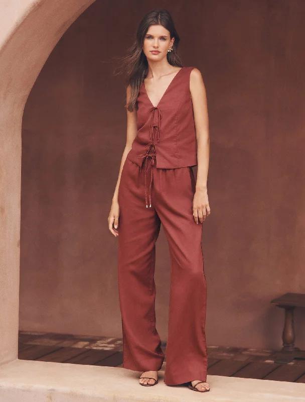 Body Design Erica Drawstring Straight Leg Pants