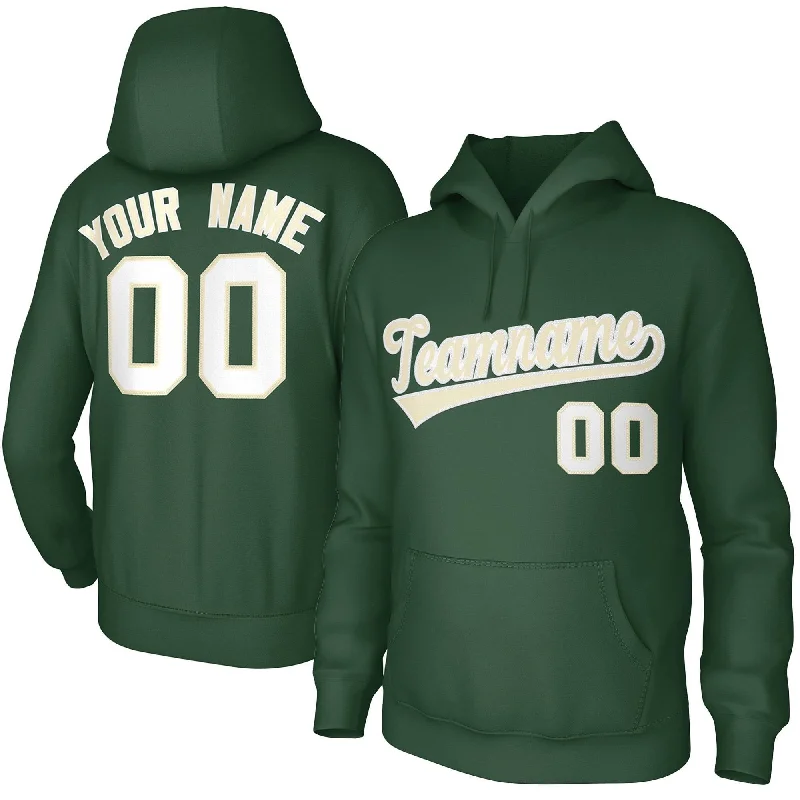 Urban Chic Custom Green White Classic Style Sports Uniform Pullover Hoodie