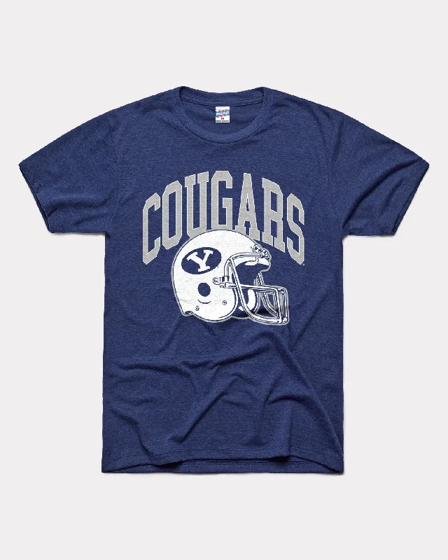Daily Comfort BYU Cougars Arch Football Helmet Navy T-Shirt