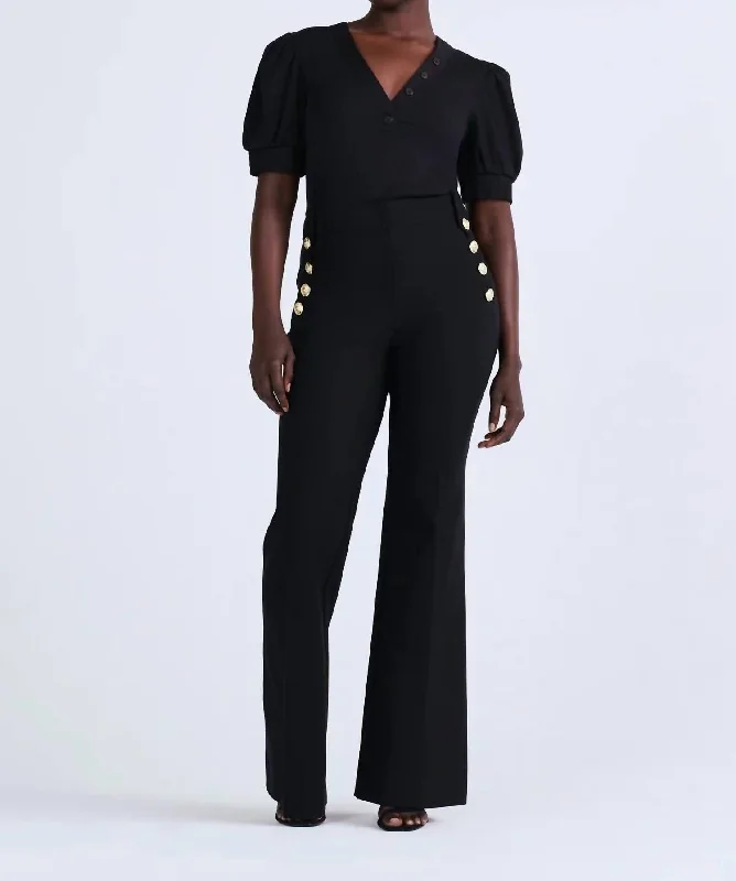 Casual Choice Robertson Flare Trousers In Black