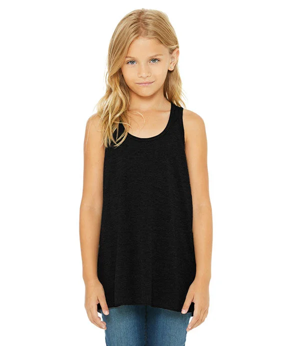 Hip-hop Style B8800Y - Bella + Canvas Youth Flowy Racerback Tank Top | Black
