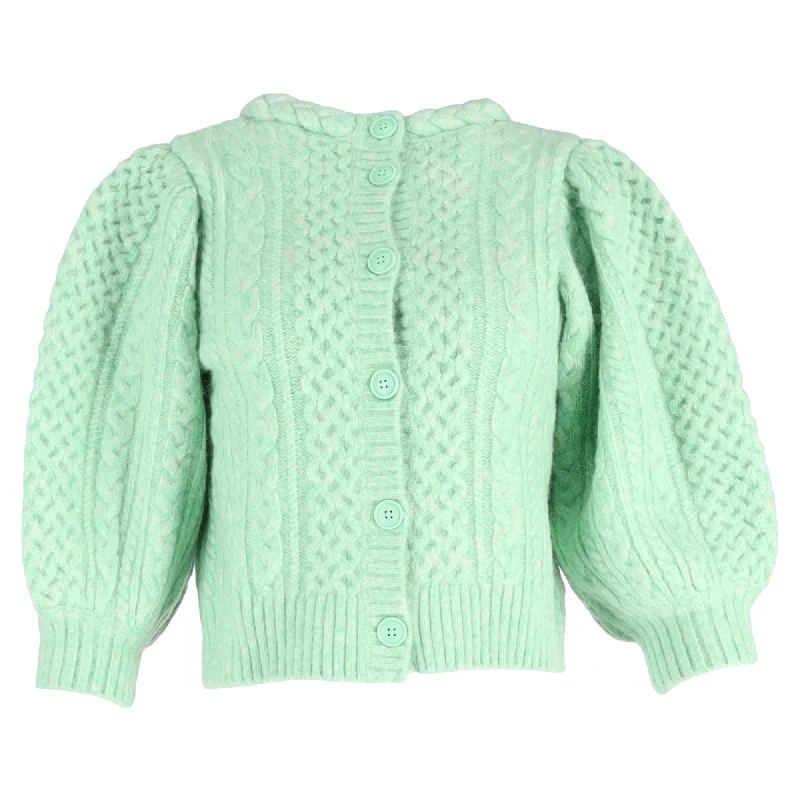 Celebrity Picks SEA New York Ebba Cable-Knit Sweater in Green Merino Wool