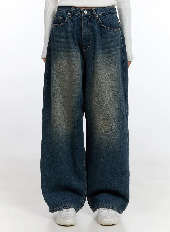 Luxury Temperament Fiona Baggy Washed Jeans CN401