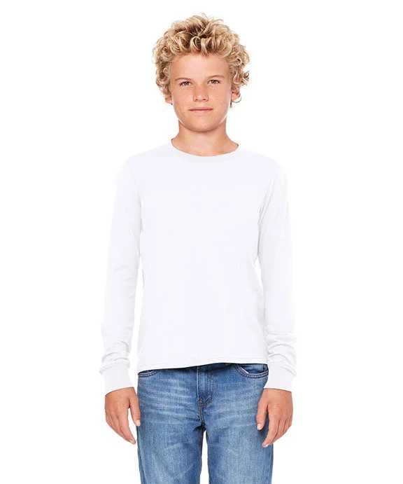 Street Style 3501Y - Bella + Canvas Youth Jersey Long Sleeve T-Shirt | White