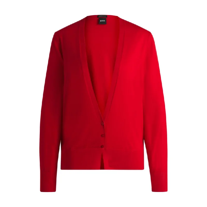 Modern Chic V-neck knitted cardigan in wool